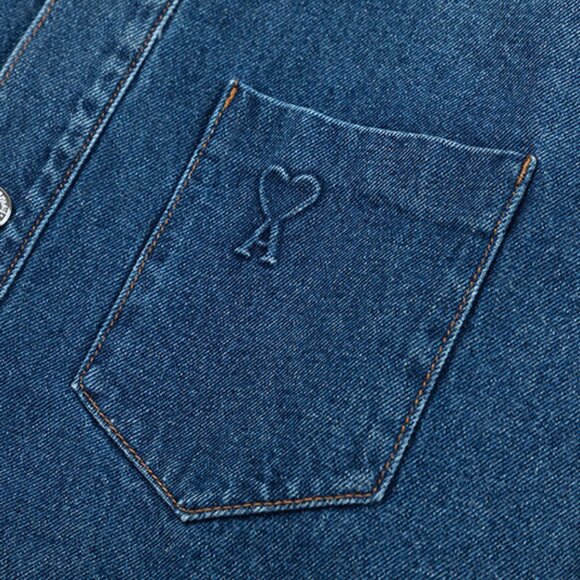 Ami Paris Embossed Heart Denim Jacket - Picture 6 of 9